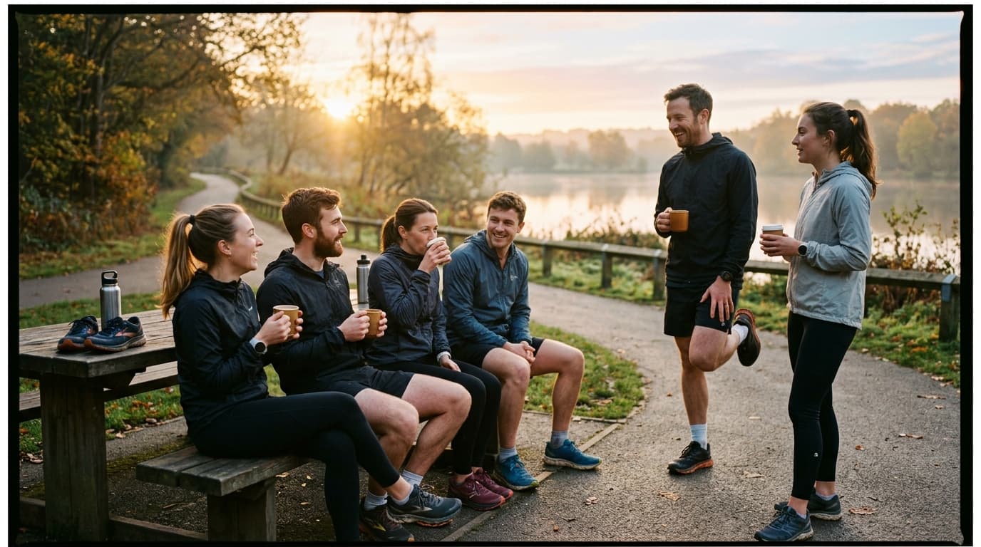 Group of runners resting