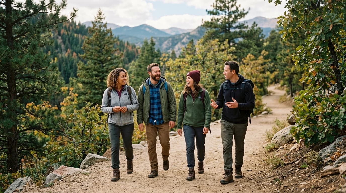 Group of people hiking together